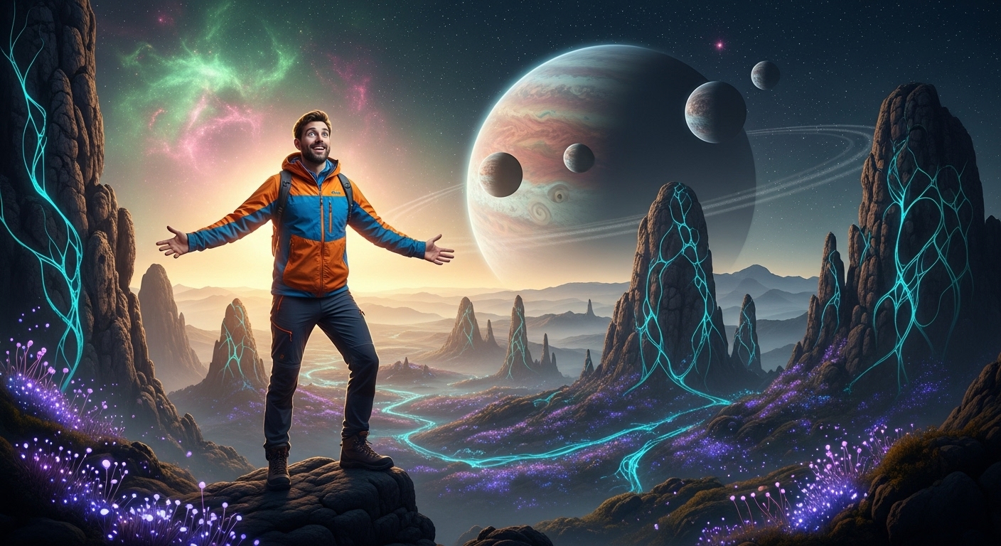 Explorer marvels at alien horizon