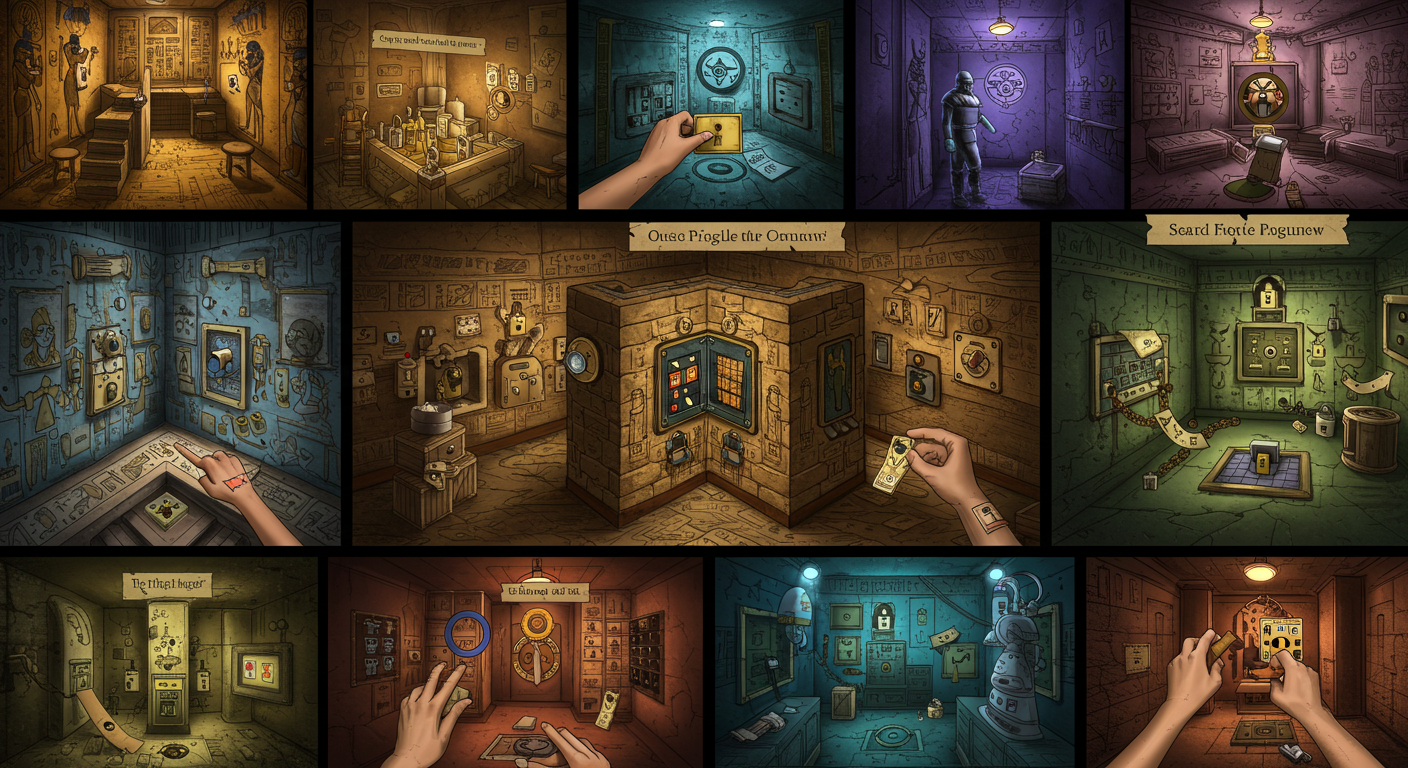 Hands navigate cryptic test chambers